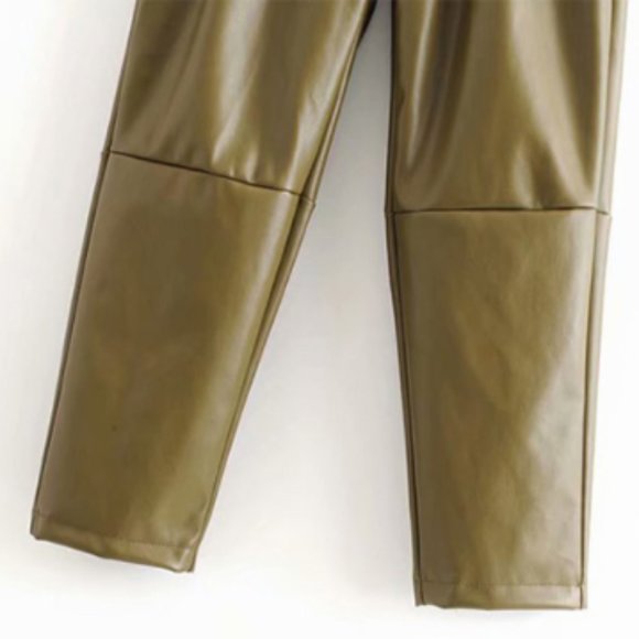 Leather bract leather trouser woman - Picture 4 of 9